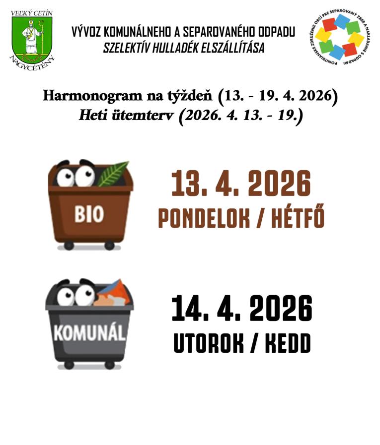 Harmonogram na&nbsp;týždeň (13-19. 4.&nbsp;2026)