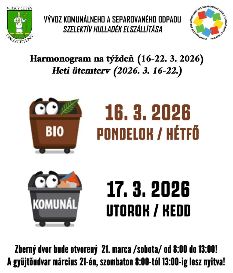 Heti ütemterv (2026. 3.&nbsp;16-22.)