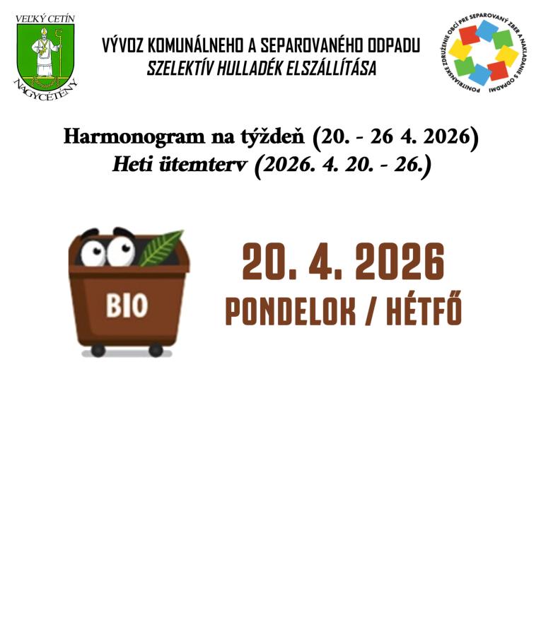 Heti ütemterv (2026. 4.&nbsp;20-26.)