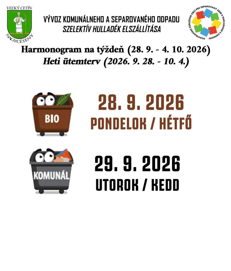 Heti ütemterv (2026. 9.&nbsp;28. - 10.&nbsp;4.)