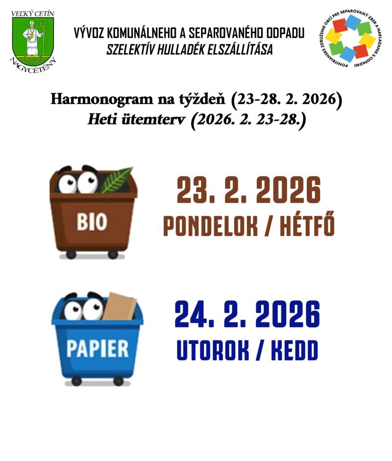 Harmonogram na týždeň (16-22. 1. 2026)